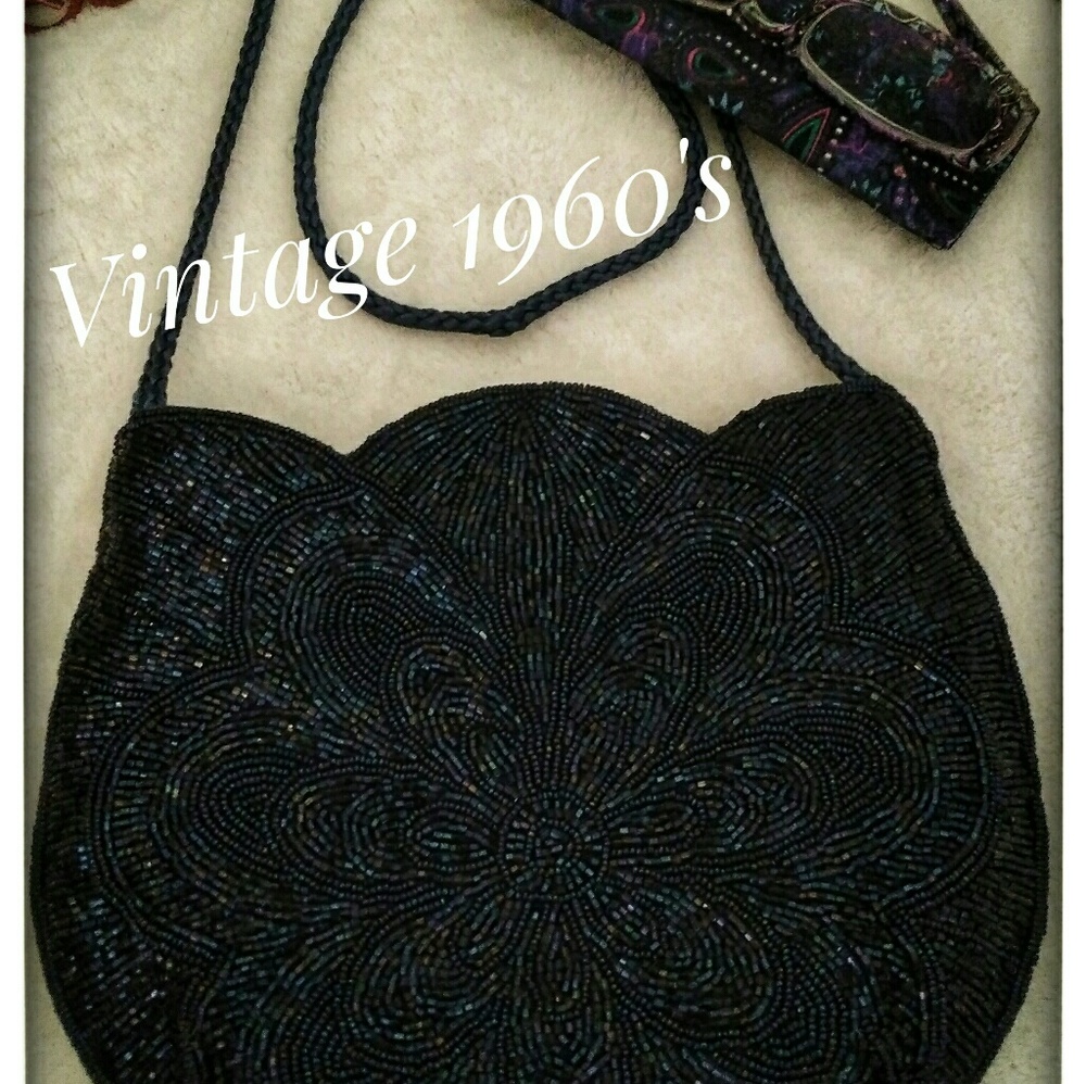 Vintage 1960s Blue Sequin Evening Bag